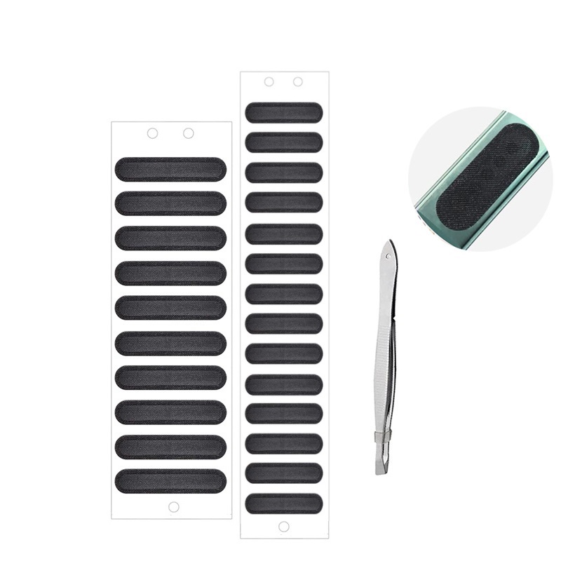 ลําโพงโทรศัพท์สติกเกอร์กันฝุ่น Protector ตาข่ายป้องกันฝุ่นกาวและ Tweezer สําหรับ iPhone 15 14 13 12 Pro Max 11