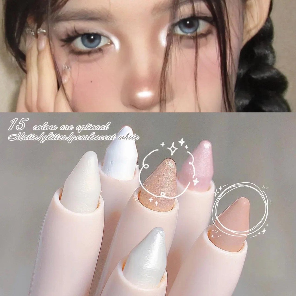 Eye Shadow Lying Silkworm Highlighter Pen Korean Eyes Makeup Matte White Pearl Brightening Glitter Eyeshadow Stick