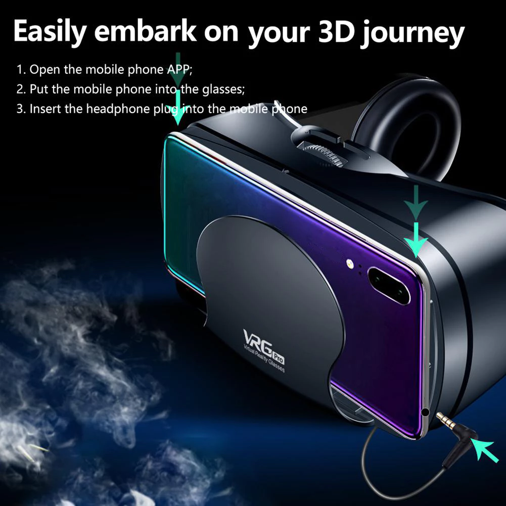 ชุดแว่นตาเสมือนจริง 3D VR ใหม่ล่าสุด สมาร์ทแว่นตาเสมือนจริง สำหรับสมาร์ทโฟน เลนส์พร้อมควบคุมและหูฟัง ขนาด 7 นิ้ว thumbnail 6