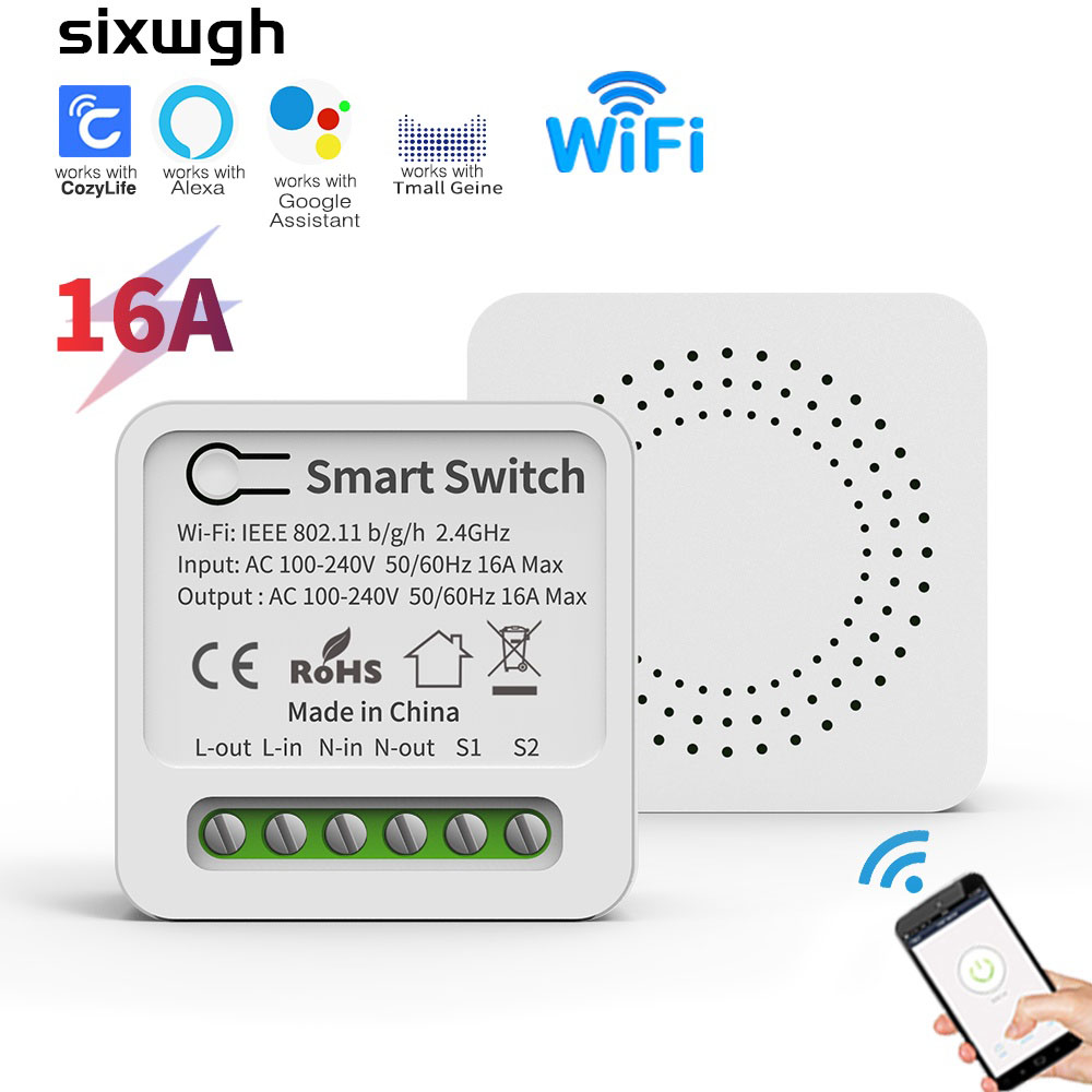 สวิตช์ตั้งเวลาสวิตช์อัจฉริยะ WiFi ทํางานร่วมกับระบบควบคุมเสียงภายในบ้าน Alexa google