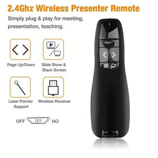 USB Wireless Presenter ตัวชี้เลเซอร์สีแดง 2.4 Ghz PPT ระยะไกลพร้อมตัวชี้มือถือสําหรับการนําเสนอ