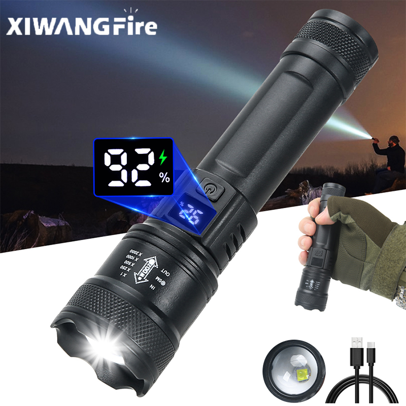 ซื้อ Xiwangfire e ไฟฉายแสดงแบตเตอรี ่ พร ้ อมโฟกัสตัวแปรและความสว ่ างสูงโคมไฟตั ้ งแคมป ์ กลางแจ ้ ง