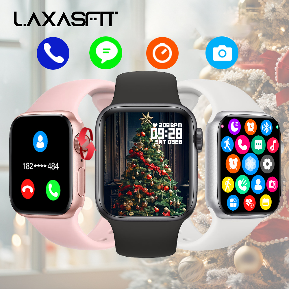 Laxasfit สมาร์ทวอทช์เช่นใหม่, ทํา/รับการโทรกีฬาฟิตเนส Tracker Heart Rate Sleep Monitor ไร้สายชาร์จการโทรไร้สายสําหรับโทรศัพท์ iOS Android