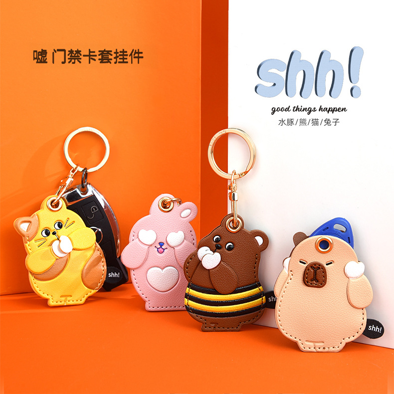 Bamen แมลงคลับ shh การ์ดควบคุมการเข้าออกพวงกุญแจจี้- (Capybara)/หมี/แมว/กระต่าย