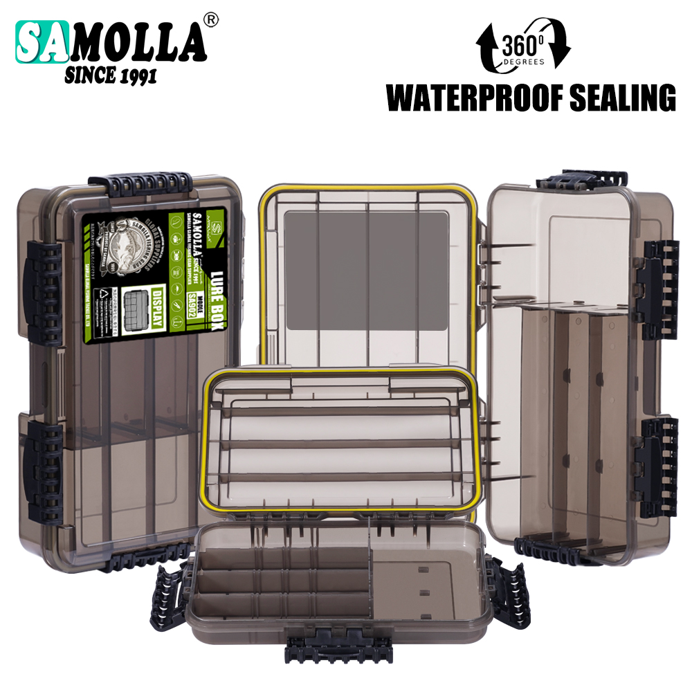 Samolla ใหม่ขนาดใหญ่กันน้ําตกปลากล่อง,ปลาตะขอตกปลาล่อเหยื่อกล่องเก็บอุปกรณ์ตกปลาแบบพกพาอุปกรณ์เสริม