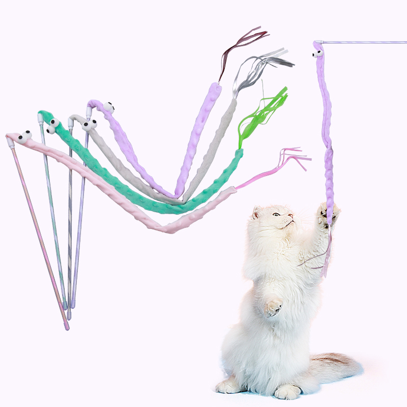 ใหม่ Doudou ขนแกะ Big Eye Caterpillar รูปแมว Teasing Stick รวม Ringing กระดาษ Bells พู่ Interactive Play อุปกรณ์สําหรับสัตว์เลี้ยง