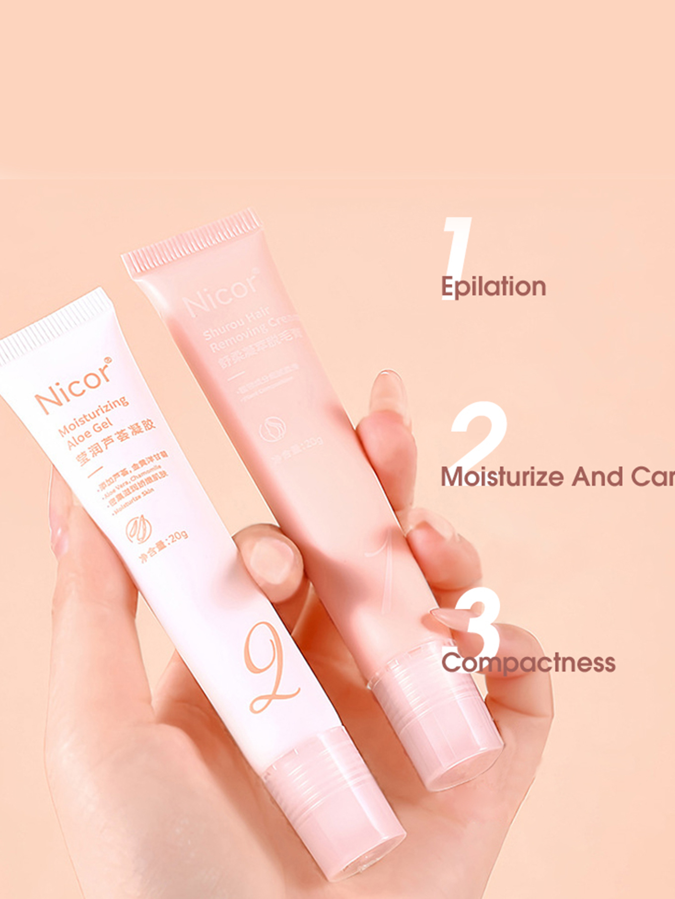 ครีมกำจัดขนริมฝีปาก Nicor สำหรับผู้ชายและผู้หญิง อ่อนโยน เหมาะกำจัดหนวดเล็กบนใบหน้า - รูปที่ 4