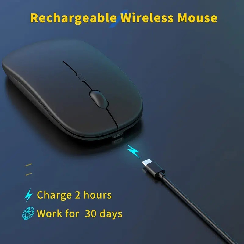 เมาส์ไร้สายโหมดคู่ Bluetooth 5.0 2.4GHz ชาร์จโทรศัพท์แล็ปท็อป USB C เงียบเป็นพิเศษ