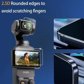 ตัวป้องกันหน้าจอ DJI Osmo Pocket 3 Creator Combo, ฟิล์มกระจกนิรภัย HD ความแข็ง 9H + อุปกรณ์ป้องกันเลนส์ [แพ็ค 2+2] (ไม่รวมกล้อง)