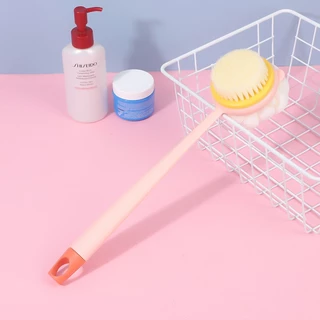 1 PC ฟองน้ำสีชมพูยาวผมนุ่มแปรงอาบน้ำสองด้านแปรงอาบน้ำ Back Scrubber Exfoliating TOOL