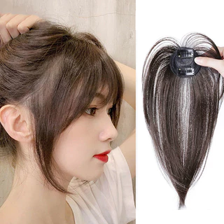 ท็อปเปอร์ผมสีดําธรรมชาติ12"-หน้าม้าคลิปปุยสําหรับผู้หญิงชิ้นขอบที่มองไม่เห็นสังเคราะห์