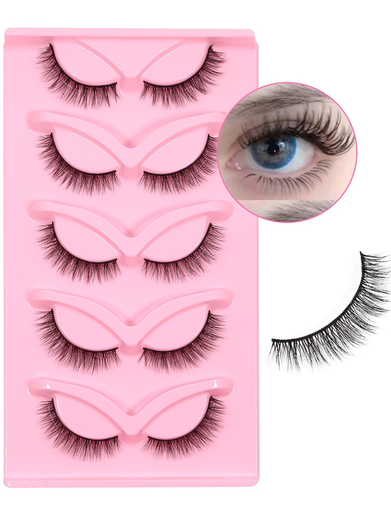 5 คู่ Milai-YJ-X085 ขนตา 15 มม.3D-Curl Lashes ธรรมชาติ Fluffy ดูยาว Handmade Extension ขนตาปลอม