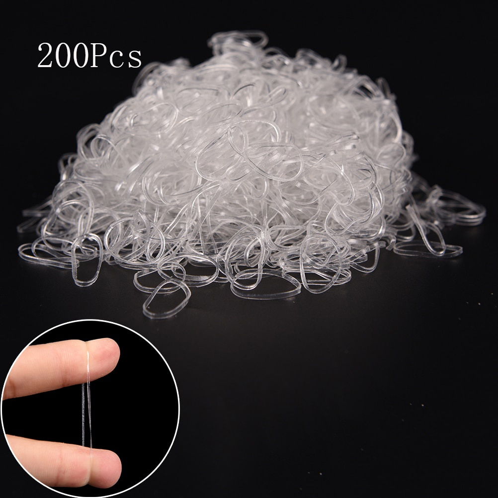 200 ชิ ้ น/transparent ยางรัดผมอนุภาคยางรัดผมที ่ รัดผมแบบใช ้ แล ้ วทิ ้ ง Aging-Resistant รวมผลิตภัณฑ ์ Environ