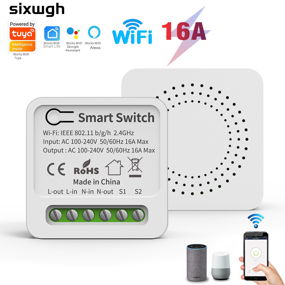 16a Tuya Wifi สมาร์ทสวิตช์รองรับ Smart Life APP ทํางานร่วมกับ Alexa Google Home เข้ากับการควบคุม vioce
