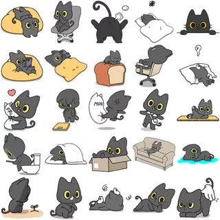 น่ารักแมวดําสติ๊กเกอร์สร้างสรรค์100ชิ้น ทําเอง คอมพิวเตอร์ วาชิ สมุดสติกเกอร์แล็ปท็อปเครื่องเขียนศิลปะงานฝีมือ