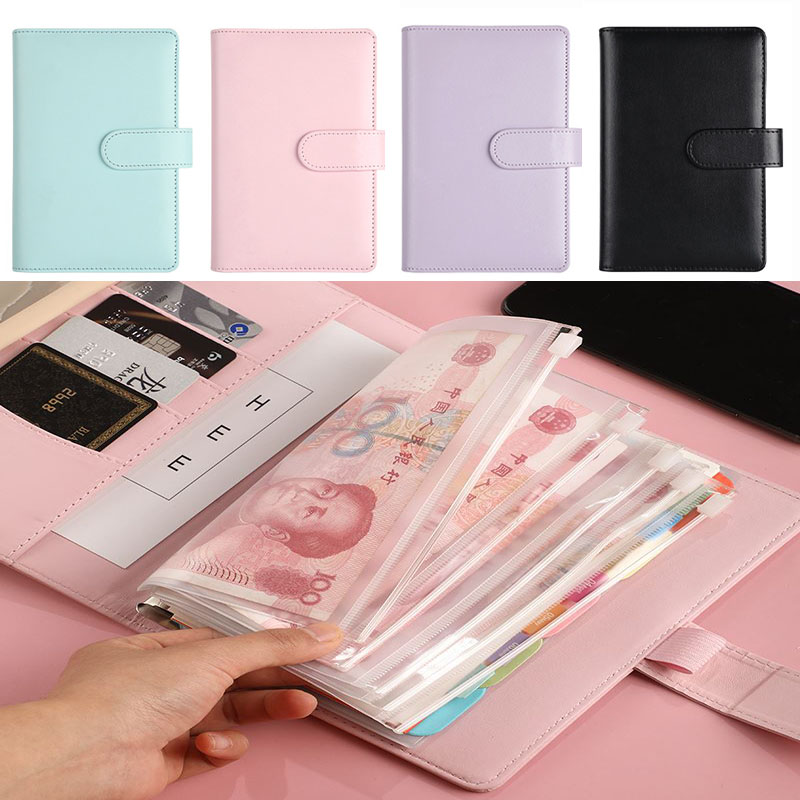 A6 Monochrome Binder สําหรับ Notebook Binder ชุดเงินสดซองจดหมาย Bill Storage