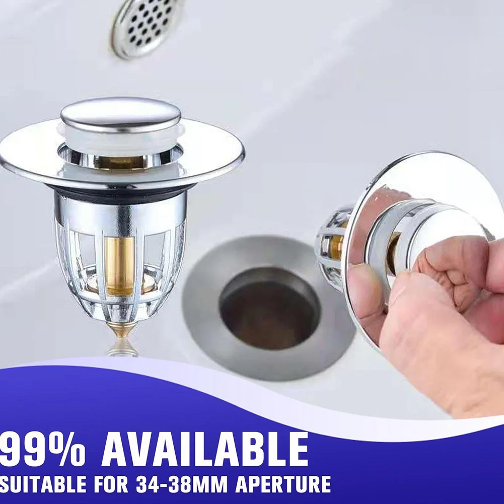 One Piece BULING BASIN PLUG ป้องกันกลิ่นทองแดง Core Drain Stopper Universal Fit 34-40 มม.สําหรับอ่างล้างจาน