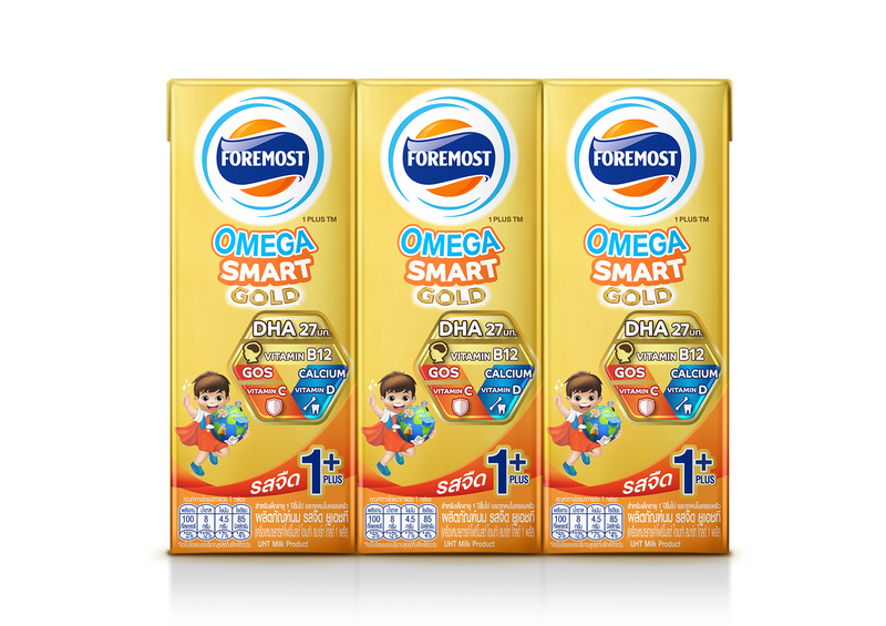 [Gift] โฟร์โมสต์ โอเมก้า สมาร์ท ซูเปอร์ โกลด์ 1+นมยูเอชที รสจืด 180 มล. (สินค้าสมนาคุณงดจำหน่าย)