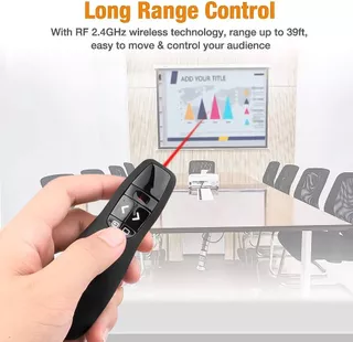 USB Wireless Presenter ตัวชี้เลเซอร์สีแดง 2.4 Ghz PPT ระยะไกลพร้อมตัวชี้มือถือสําหรับการนําเสนอ