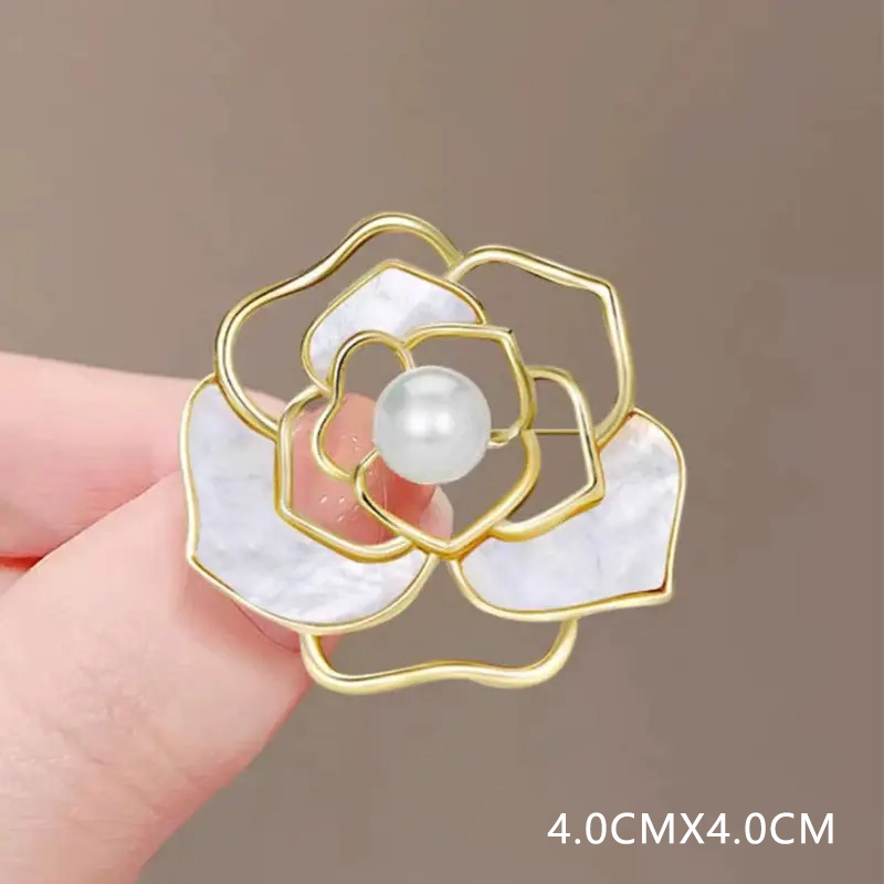 เข็มกลัดทิวลิปดอกไม้ผีเสื้อใบแปะก๊วย-เข็มกลัดมุกหรูหราสําหรับผู้หญิง,อุปกรณ์เสริมสูทอเนกประสงค์ของขวัญคริสต์มาส - รูปที่ 2