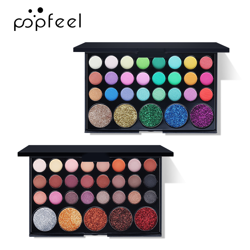 Popfeel 29 สีอายแชโดว์ Palette อายแชโดว์สีสันสดใส Matte Shimmer แต่งหน้าติดทนนานพาเลท
