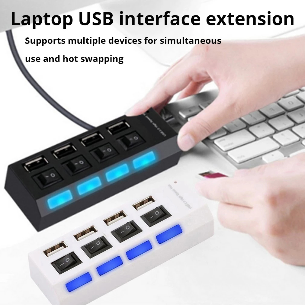 ฮับ Usb ความเร็วสูง 4 พอร์ตสวิตช์อิสระฮับตัวแยกสี่บิต 2.0 ฮับความเร็วสูง Usb ฮับหลายอินเทอร์เฟซมืออาชีพ