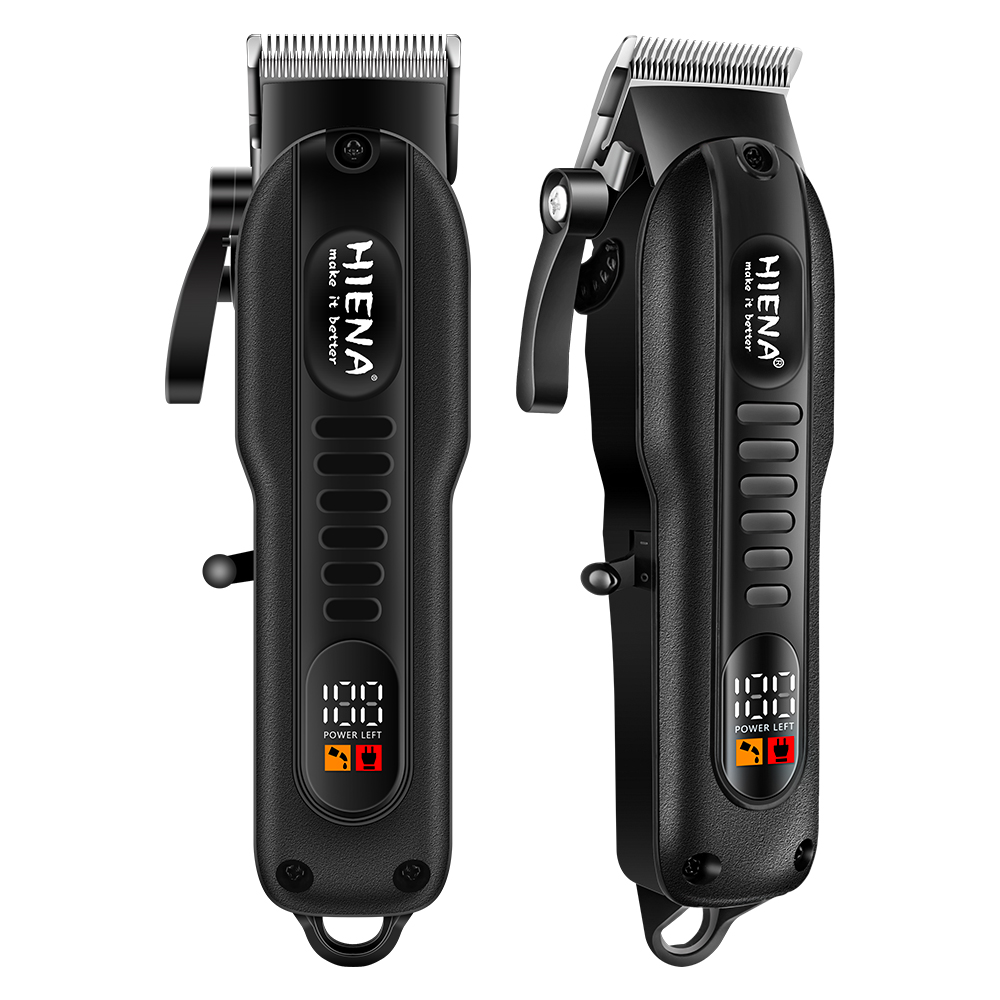 Hiena 222 Mini ใหม่ ปัตตาเลี่ยนผมไฟฟ้ามืออาชีพ USB ปัตตาเลี่ยนผมไฟฟ้าไร้สายจอแสดงผล LCD ปัตตาเลี่ยนไฟฟ้า