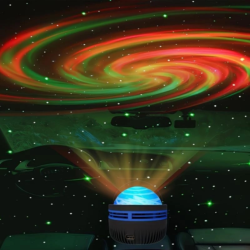 โคมไฟกลางคืนใหม่ หมุนได้ มีเสียงเพลง โปรเจคเตอร์ออโรร่า LED RGB สีสัน ตกแต่งห้องนั่งเล่น หรือนอนหลับ - รูปที่ 5