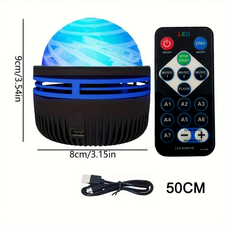 โคมไฟกลางคืนใหม่ หมุนได้ มีเสียงเพลง โปรเจคเตอร์ออโรร่า LED RGB สีสัน ตกแต่งห้องนั่งเล่น หรือนอนหลับ - รูปที่ 6