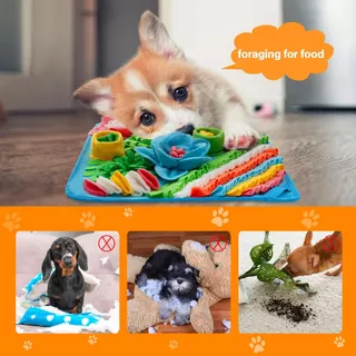 Pet Slow Feeder Mat Snuffle Mat สําหรับสุนัขแมวค่อยเล่นการฝึกอบรมของเล่น