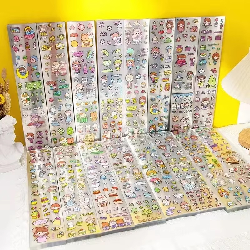20 ชิ้น/แพ็ค Kawaii PET Strip สติกเกอร์น่ารักกันน้ําคู่มือสติกเกอร์ตกแต่งสําหรับ Scarpbooking อัลบั้ม DIY เด็กไดอารี่สติกเกอร์