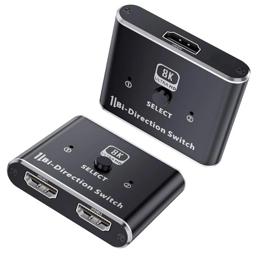 สวิตช์ HDMI 2-in-1 ออก 48Gbps 4K@120Hz 8K@60Hz สําหรับ PS5 Xbox Apple TV