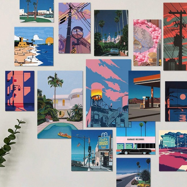 15 ชิ้นอเมริกันภาพยนตร์ศิลปะโปสเตอร์การ์ด อิน สไตล์สร้างสรรค์ห้องนอนตกแต่งผนังสติ๊กเกอร์ติดผนังสําหรับ ทําเอง