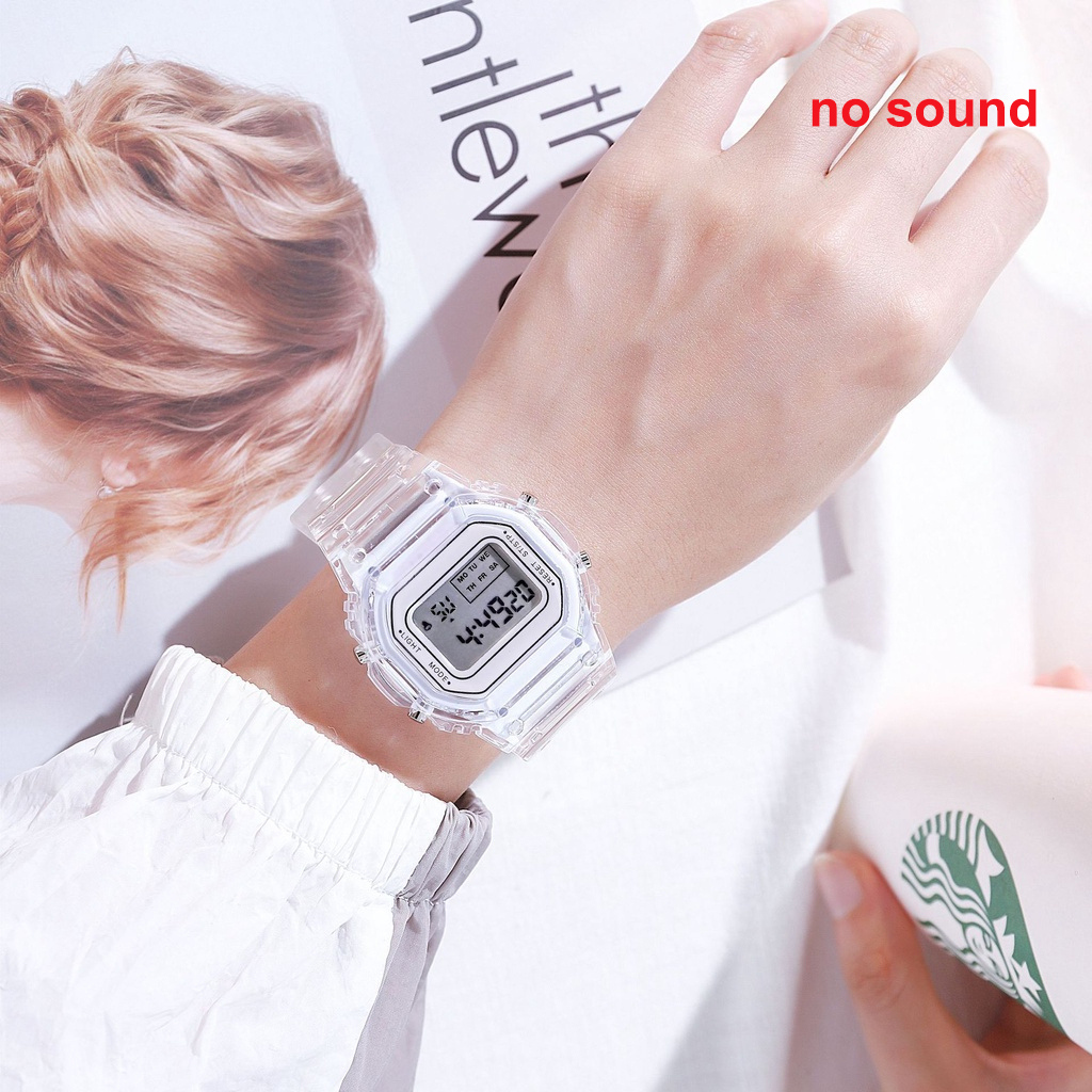 Illunt Life นาฬิกาดิจิตอลกันน้ํา Unisex,สีลูกกวาดนาฬิกาสี่เหลี่ยมเล็กสด ins นาฬิกาอิเล็กทรอนิกส์สําหรับนักเรียนชายและหญิง