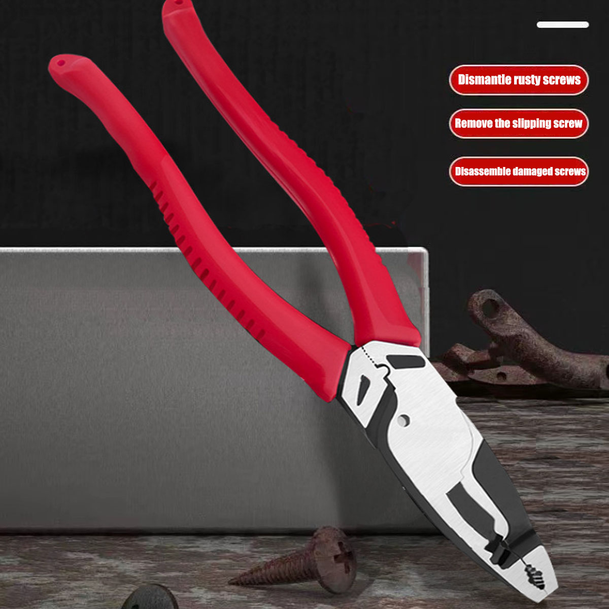 คีมสกรูอเนกประสงค์สําหรับสนิม Bolt Removal Quick Cutting Cable Peeler Wire Puller ขนาด 9 นิ้ว 1 PC