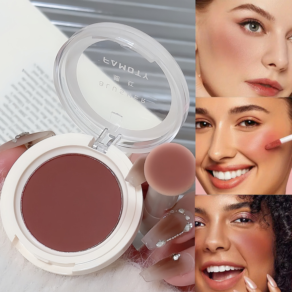 Powder Blusher Palette กันเหงื่อทนทาน Natural Nude แต่งหน้า Contour Rouge Palette, Pink Series, ของขวัญแต่งหน้าสําหรับผู้หญิง