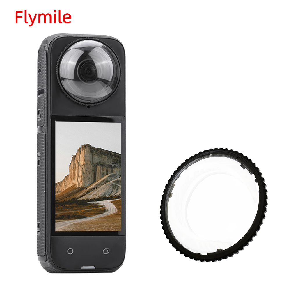 Flymile ฝาครอบเลนส์สําหรับ Insta360 X4 ฝาครอบเลนส์ Anti-Scratch Protector หมุนกระจกป้องกัน