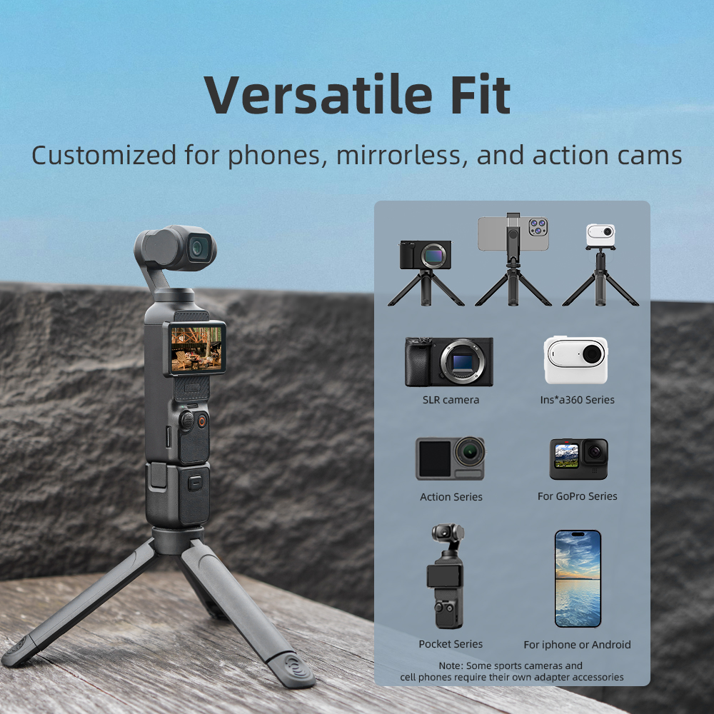 Flymile Mini ขยายเดสก์ท็อปขาตั้งกล้องสําหรับ GOPRO/Insta360 X5 กล้องกีฬาโทรศัพท์ 1/4 สกรูตารางขาตั้งกล้อง Vlog Video Grip การถ่ายภาพอุปกรณ์เสริม - รูปที่ 4