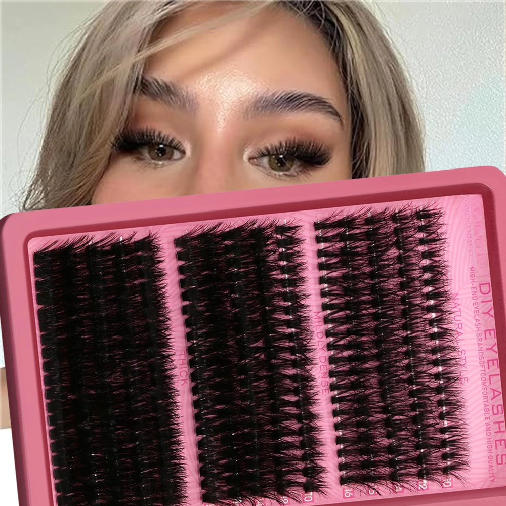 ต่อขนตา 300 ชิ้น/เซ็ต - 40D 60D 80D Faux Mink Single Lash 10-16 มม.Cluster