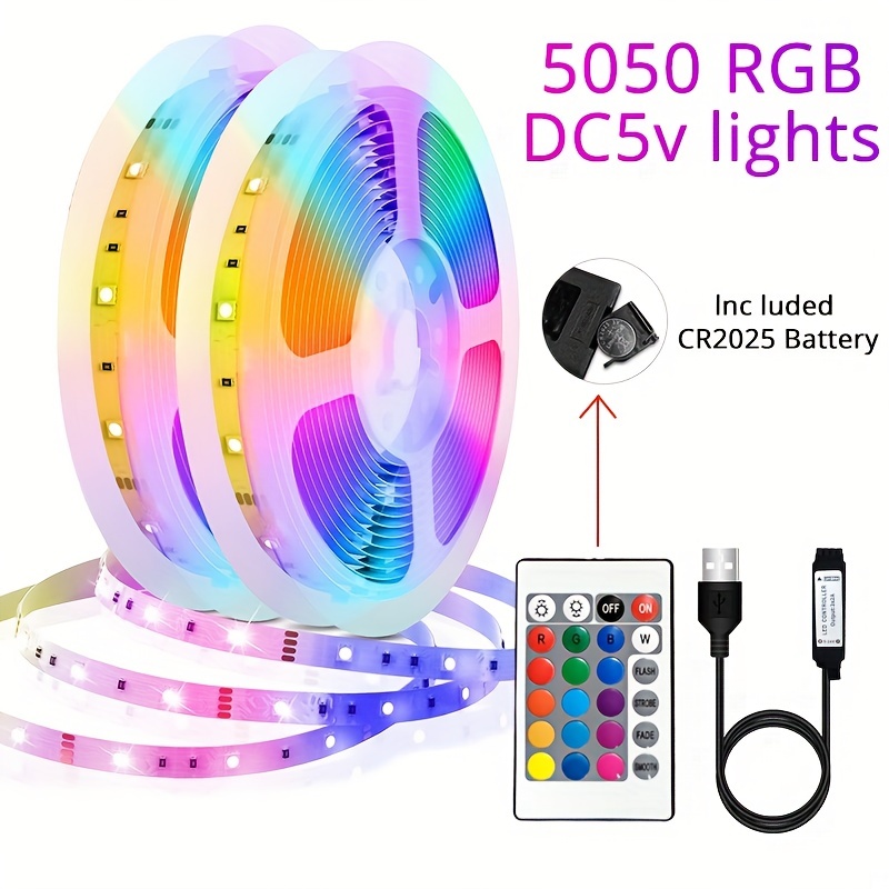 5050 USB LED RGB Light Strip ห้องนั่งเล่นไฟตกแต่งอัจฉริยะ LED Light Strip ทีวีเดสก์ท็อปพื้นหลังเหมาะสําหรับคริสต์มาสฮาโลวีนปาร์ตี้บรรยากาศ Light String