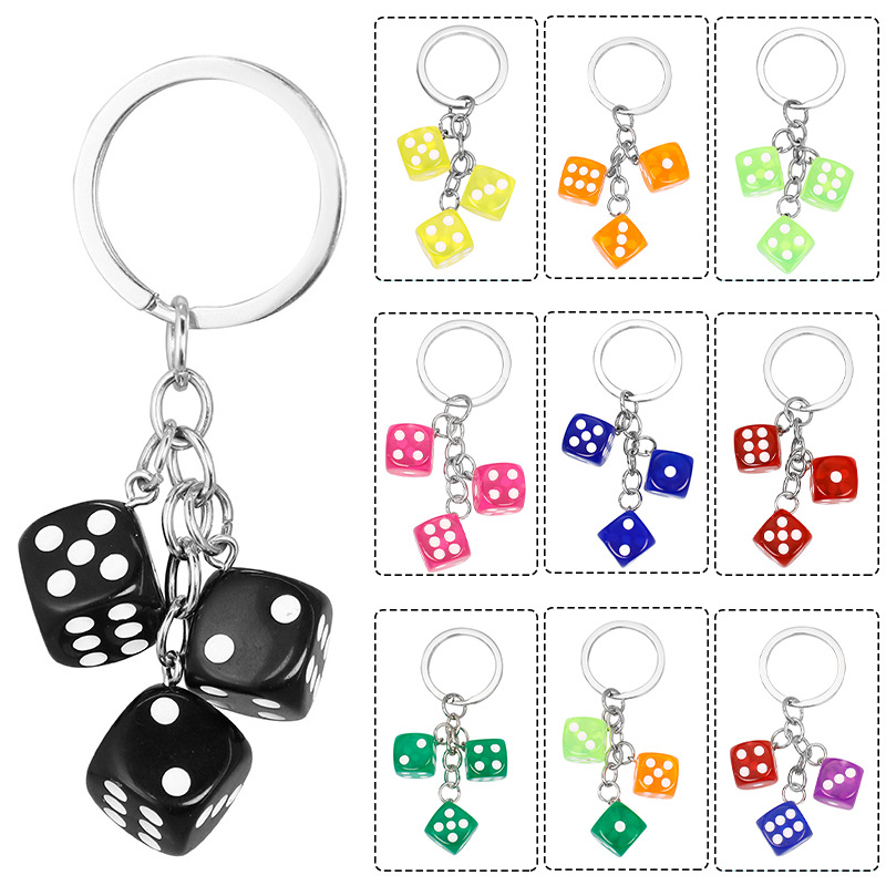 1pcs Creative เรซิ่นลูกเต๋ารูปร่างพวงกุญแจจี้แบบพกพากระเป๋าปากกาอุปกรณ์เสริม endant