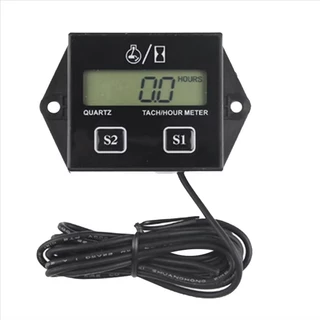มาตรวัดรอบเครื่องยนต์แก๊สโซลีนกันน้ำสำหรับมอเตอร์ไซค์ จอ Lcd แสดงเวลาในการทำงานเมตรแทคช์ 2/4 จังหวะ
