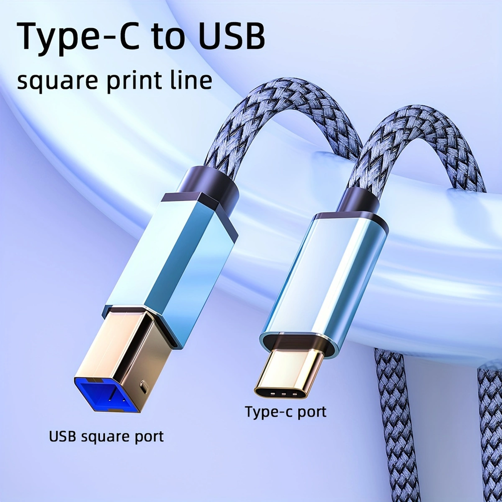 Type-c เป็น USB Micro-B 3.0 เครื่องพิมพ์สแกนสายเคเบิลกล้อง Epson Canon USB Printer Cable 1/2/3m