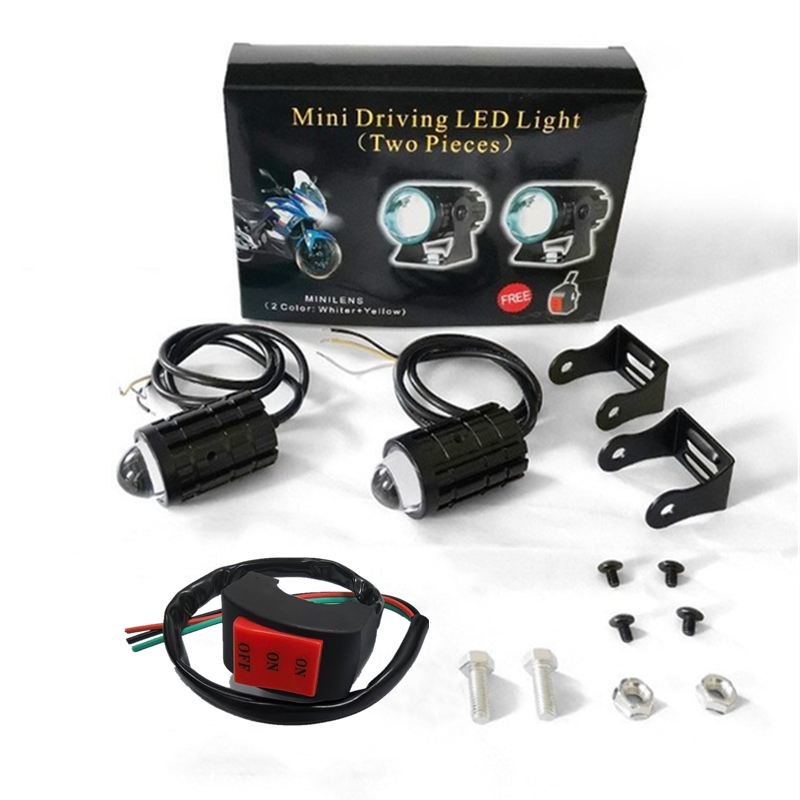 ไฟรถจักรยานยนต์ H4 LED ไฟหน้าพร้อมสวิตช์ – MDL มินิขับรถแสงโปรเจคเตอร์ Fisheye เลนส์หมอกโคมไฟ 2 ชิ้น