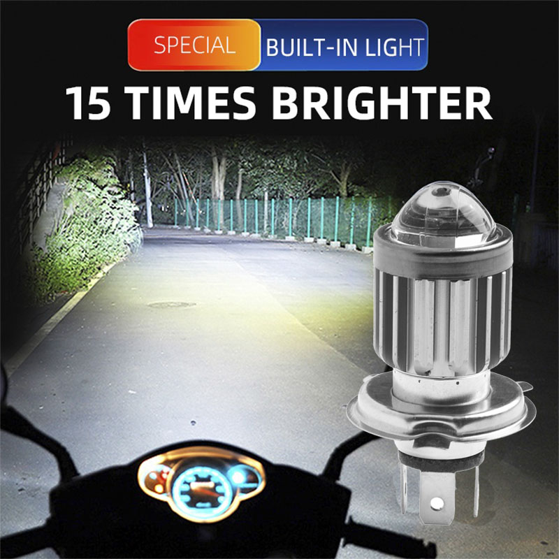 ไฟหน้ามอเตอร์ไซค์สากลใหม่ H4/H6 12V LED มอเตอร์ไซค์ไฟสูง/ต่ํา หลอดไฟ LED 12000LM สว่างมาก ไฟหน้าตัดห