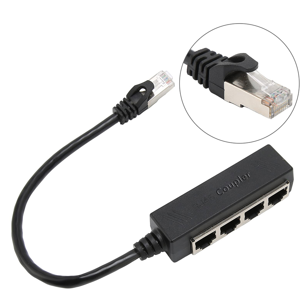 Ethernet Cable Splitter Network Adapter Ethernet Splitter 1 ถึง 4 สาย RJ45 LAN Ethernet Connector Adapter RJ45 Cable Splitter Converter 1 ชาย 4 เครือข่ายหญิง