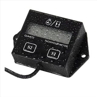 มาตรวัดรอบเครื่องยนต์แก๊สโซลีนกันน้ำสำหรับมอเตอร์ไซค์ จอ Lcd แสดงเวลาในการทำงานเมตรแทคช์ 2/4 จังหวะ