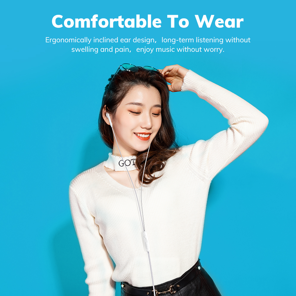 หูฟังชนิดใส ่ ในหู TOPK F20 พร ้ อมไมโครโฟนและหูฟังควบคุมระดับเสียง