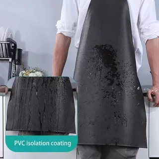 ผ้ากันเปื้อนหนัง Pvc กันน้ําและกันน้ํามันระดับพรีเมียม - ทนทาน คราบสําหรับเชฟ, Gardeners, Bakers, Artists & Baristas - สีดํา/น้ําตาล