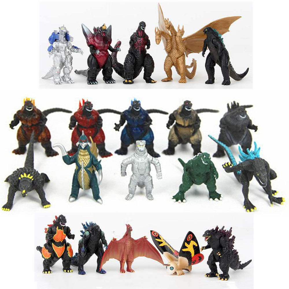 10 ชิ้น/ล็อต 2 สไตล์ Godzilla Vs King Kong รูป Ghidorah Mothra 2-8 ซม.เด็ก Mini ของเล่น PVC ตุ๊กตา G